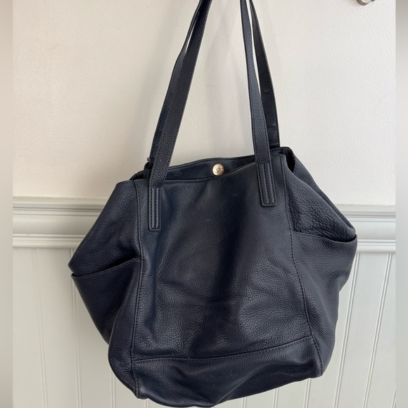 MICHAEL KORS Navy Blue Pebbled Leather Ashbury Double Strap Shoulder Tote Bag - Picture 5 of 5